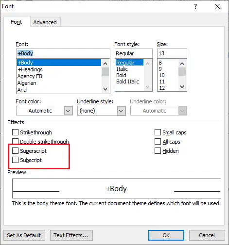 Slik setter du inn Subscript og Superscript i Word