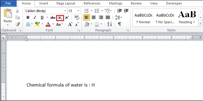 Cómo insertar subíndice y superíndice en Word