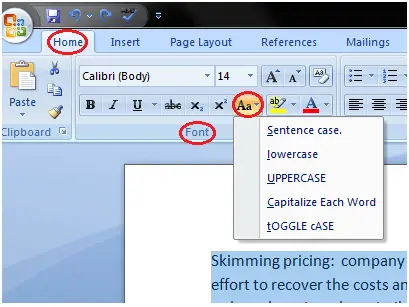 MS Word Com canviar majúscules i minúscules de text a ms Word 1