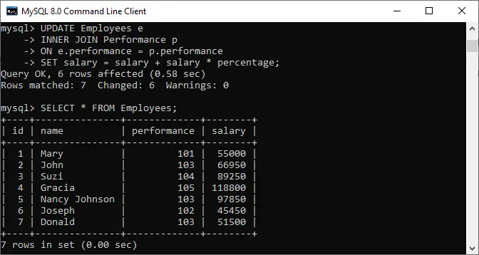 MySQL frissítés Csatlakozás