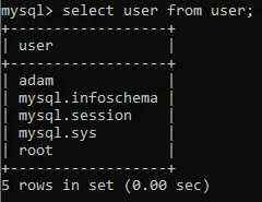 MySQL mostrar usuários