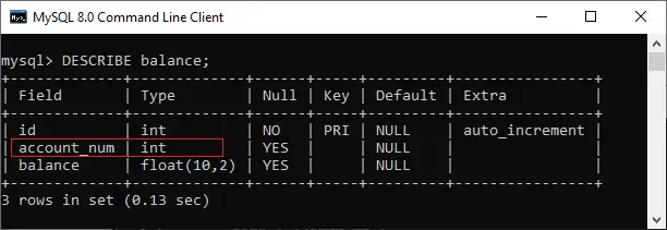 MySQL の列名の変更