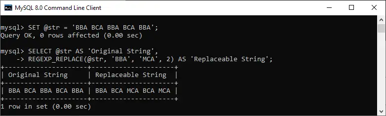 MySQL REGEXP_REPLACE() funkcija