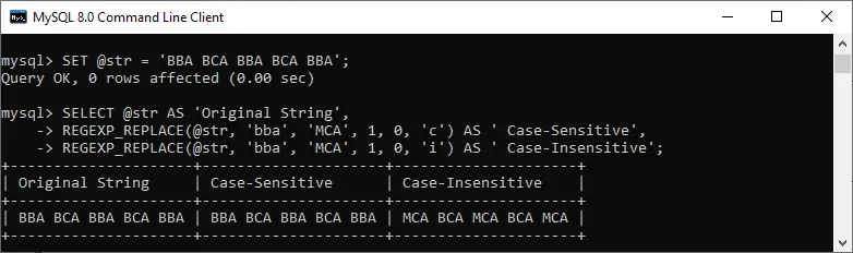 Funkcja MySQL REGEXP_REPLACE().