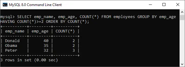 contagem mysql()