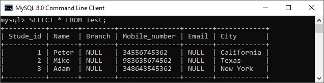 MySQL הוסף/מחק עמודה