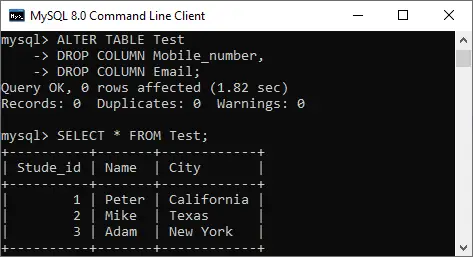 MySQL Agregar/Eliminar columna