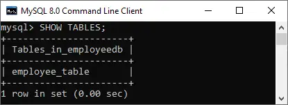 MySQL OPRET TABEL