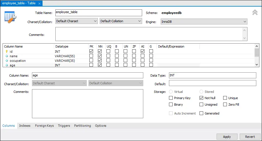 MySQL TABELLE ERSTELLEN