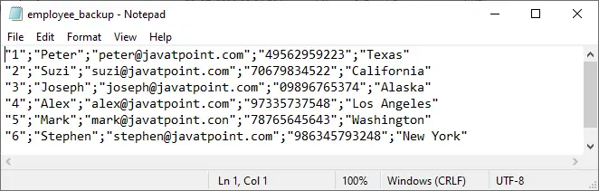 Table d'exportation MySQL vers CSV