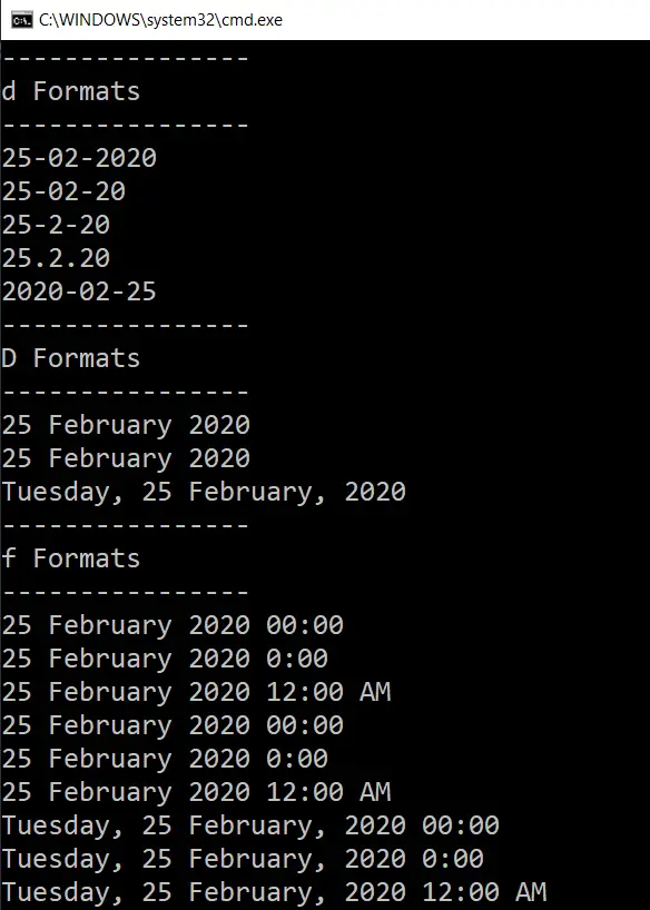 C# dilinde DateTime