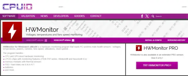 HWMonitor---CPU 온도 모니터링 도구