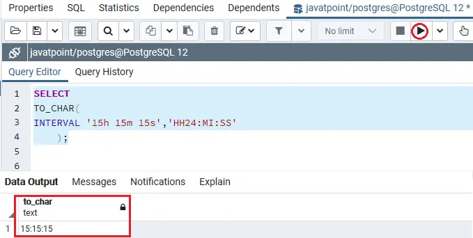 PostgreSQL-intervall