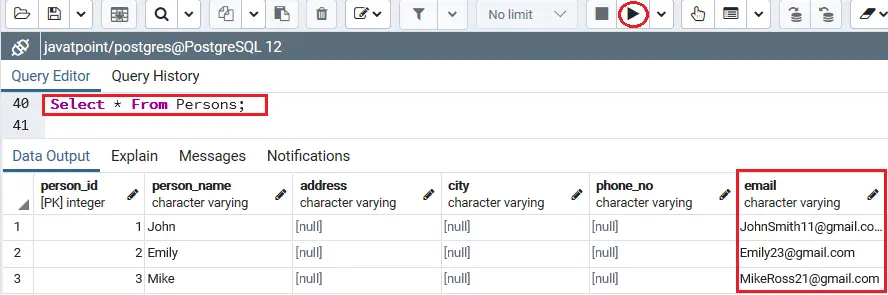 PostgreSQL ADD Stolpci