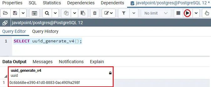 UUID de PostgreSQL