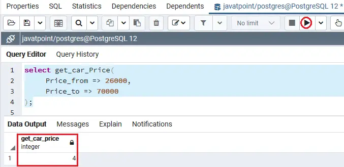 Fonction PoatgreSQL