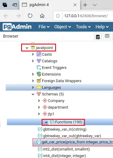 PoatgreSQL funkcija