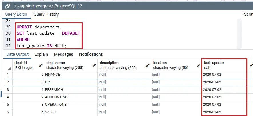 PostgreSQL-uppdatering