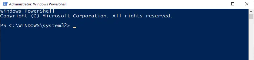 PowerShell se ejecuta como administrador