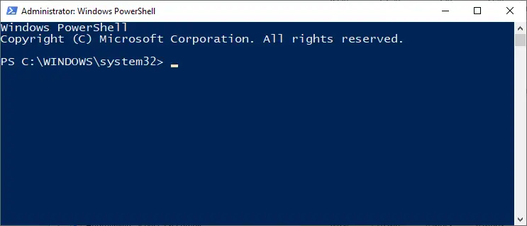 PowerShell se ejecuta como administrador