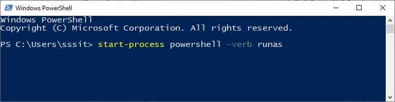 PowerShell s'executa com a administrador