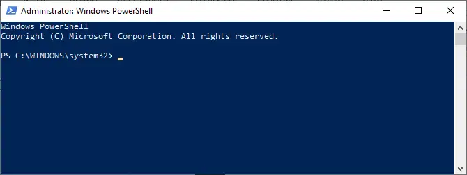 PowerShell s'executa com a administrador