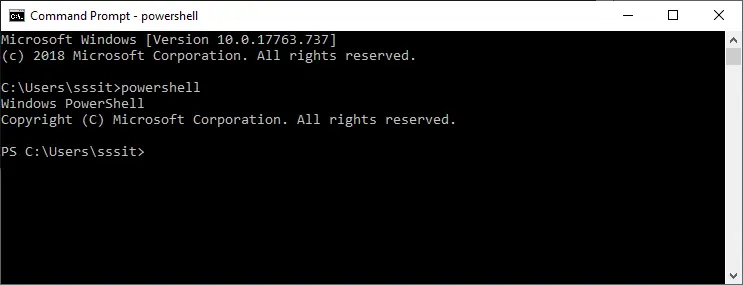 PowerShell s'executa com a administrador