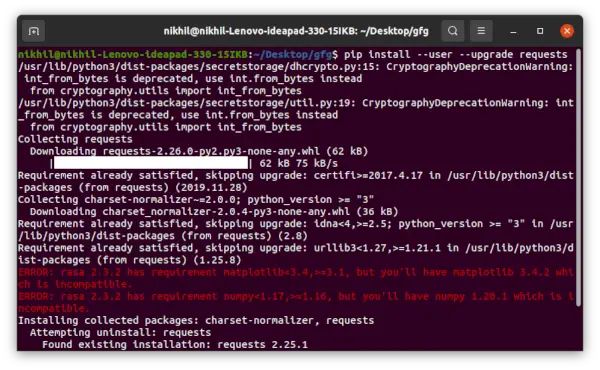 Aktualizácia balíkov pomocou Python PIP