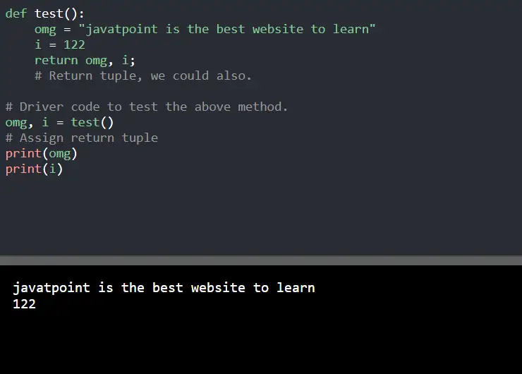 Instrução de retorno Python