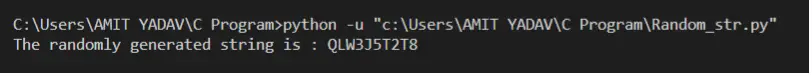 Rastgele Bir Dize oluşturmak için Python Programı