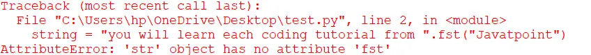 Error de atributo en Python