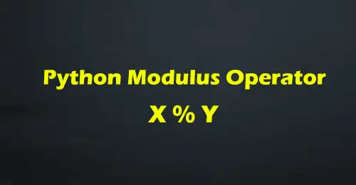 Python Modulus operators