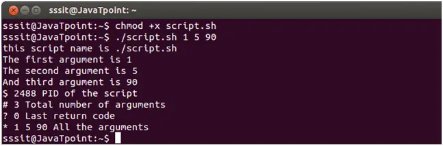 Parámetros del script de Linux 2