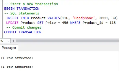 Transação do SQL Server