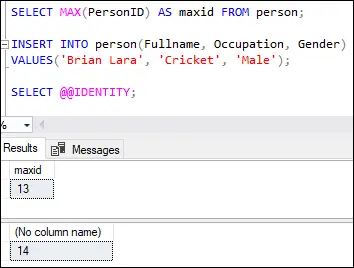 SQL Server IDENTITY