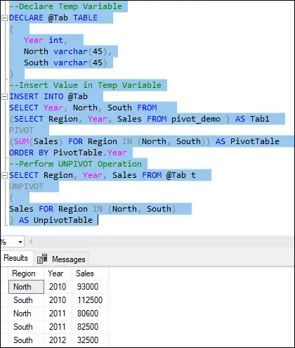 SQL 서버 피벗