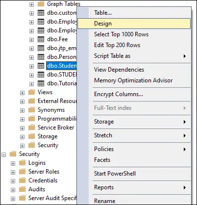 Canvieu el nom de les columnes a SQL Server