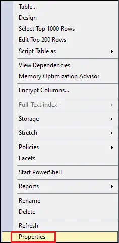 Taula de descripció de SQL Server