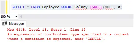 Función ISNULL de SQL Server