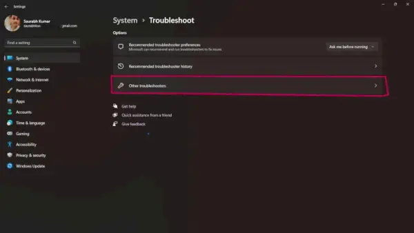 Jiné – nástroje pro odstraňování problémů