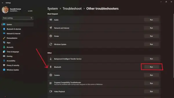 Tlačítko Bluetooth-Run